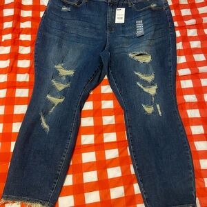 Judy Blue Dark Blue Distressed Boot Cut Jeans